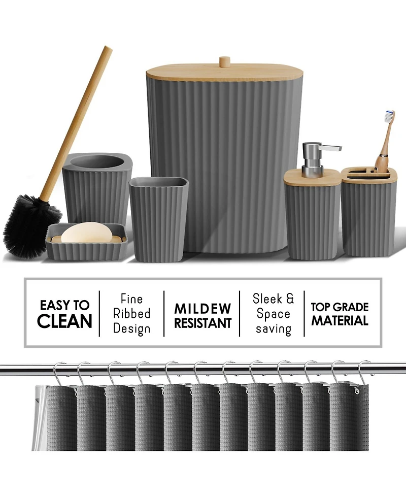 25 Piece Complete Bathroom, Vanity & Shower Accessories Set - White