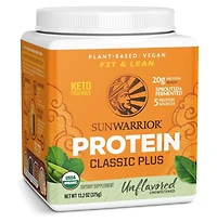 Classic Plus Protein Powder, Plant-Based Protein, Unflavored, Sunwarrior, 375gm (15 Servings)
