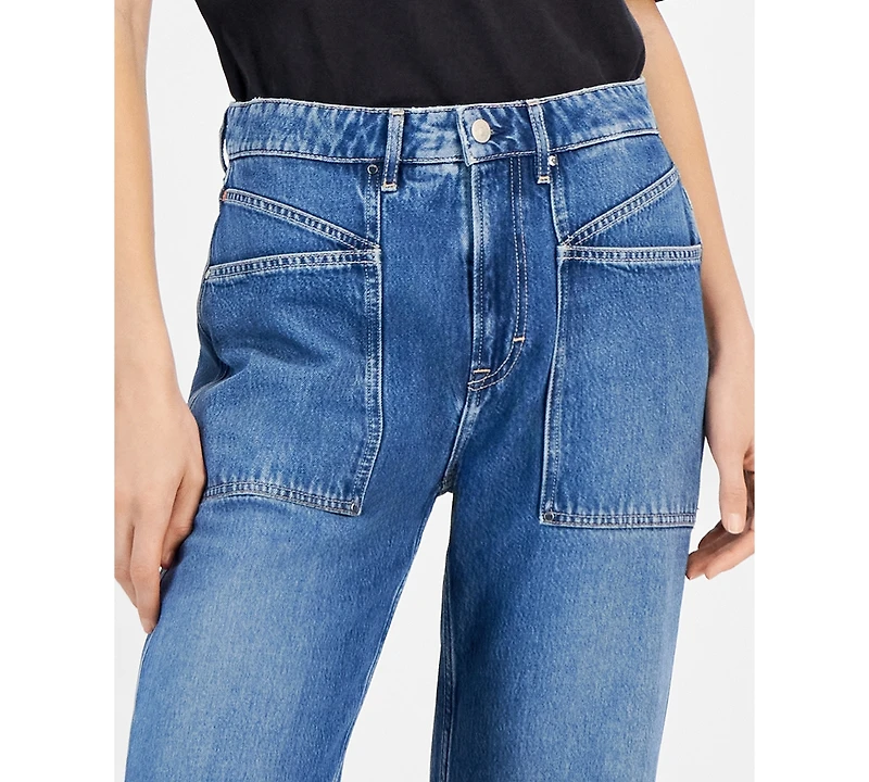 Boss Orange Women's Soft Stretch Denim Wide-Leg Pants
