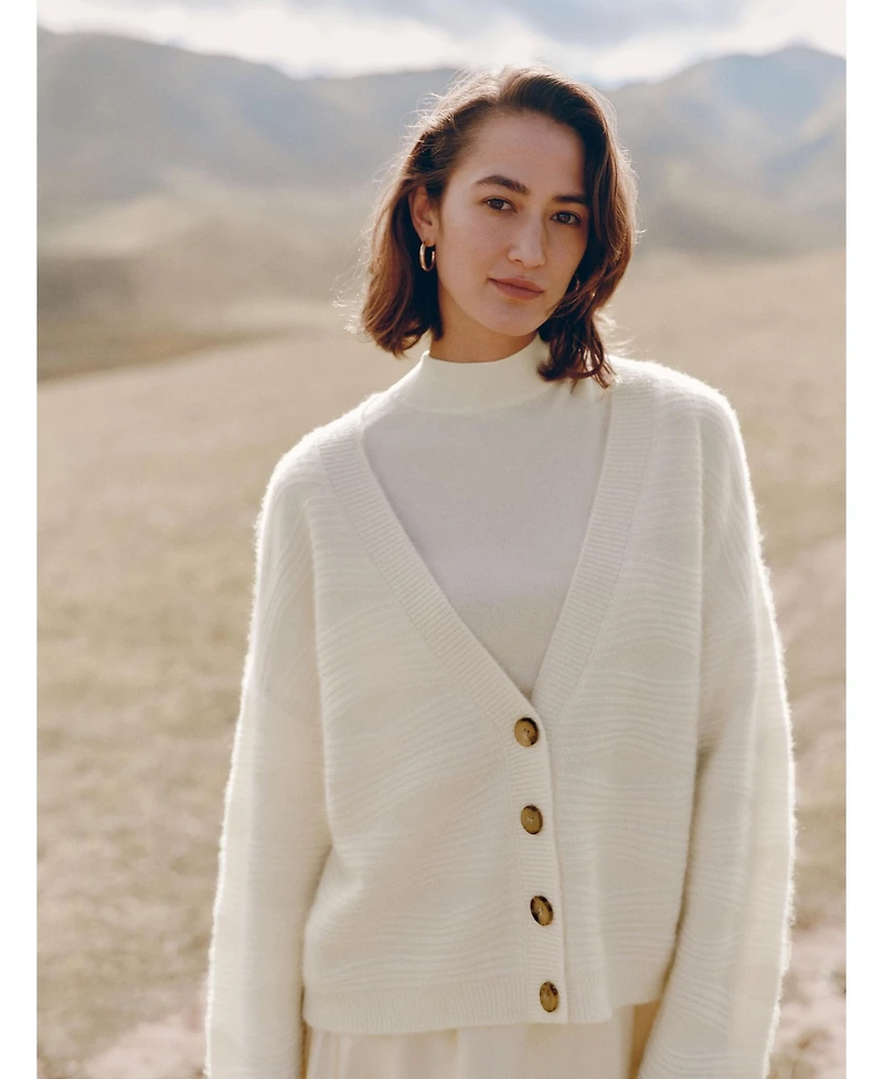 Lilysilk Women's Elegant V-Neck Cashmere Cardigan