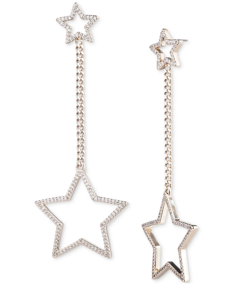 Emily in Paris Gold-Tone Pave Star Statement Earrings