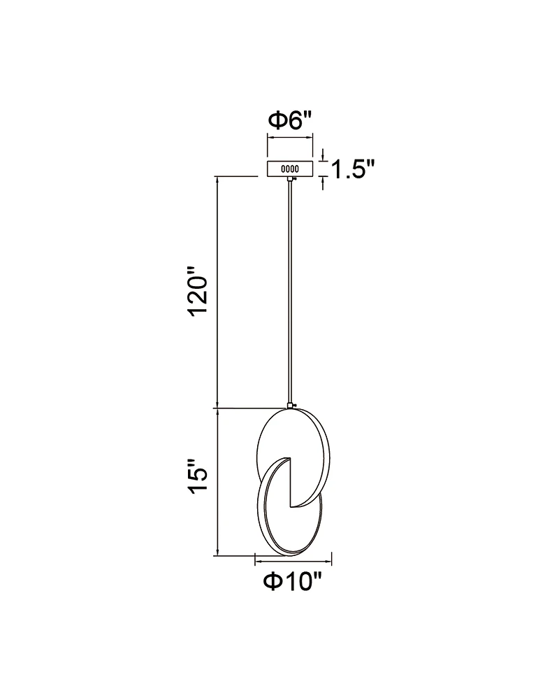 Cwi Lighting 16" Metal Tranche Led Mini Pendant