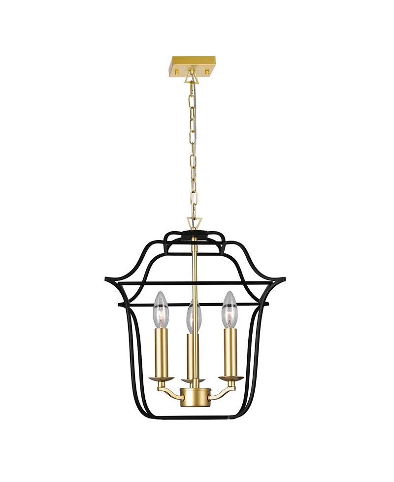 Cwi Lighting 16" Metal Tudor 3 Light Pendant