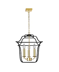 Cwi Lighting 16" Metal Tudor 3 Light Pendant