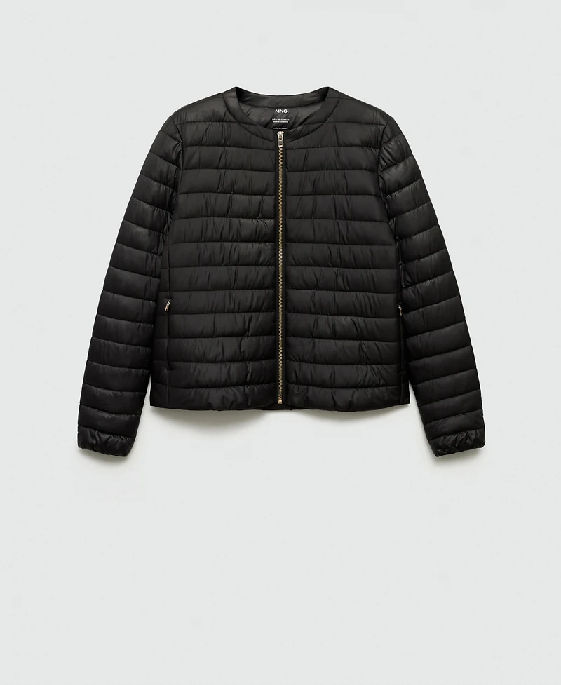 Mango Women's Pockets Detail Quilted Anorak