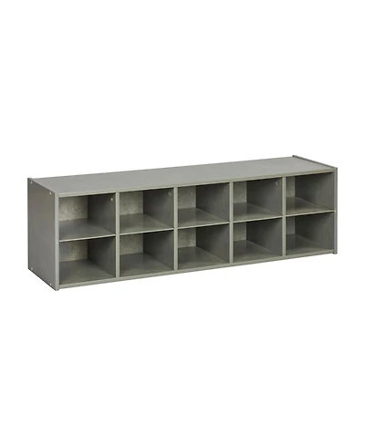 ECR4Kids Streamline 10 Cubby Tray Storage Cabinet, 2x5, Natural, 1