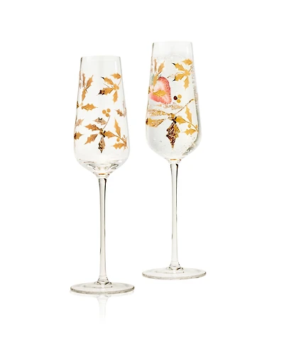 Qualia Glass Classic Champagne Flutes, Set of 2