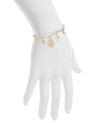 Unwritten Cubic Zirconia and Mother of Pearl Virgin Mary Angel Cross Dove Bracelet