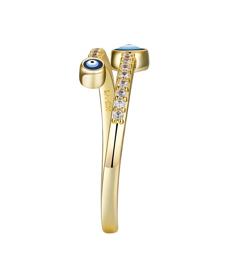 Unwritten Cubic Zirconia Evil Eye Bypass Ring