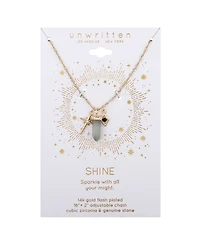 Unwritten Cubic Zirconia Star and Evil Eye Sodalite Crystal Charm Pendant Necklace