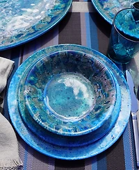 Certified International Radiance Teal Melamine 12-Pc. Dinnerware Set