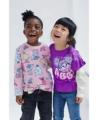 Sesame Street Toddler Girls 2 Pack Peplum Long Sleeve T-Shirts