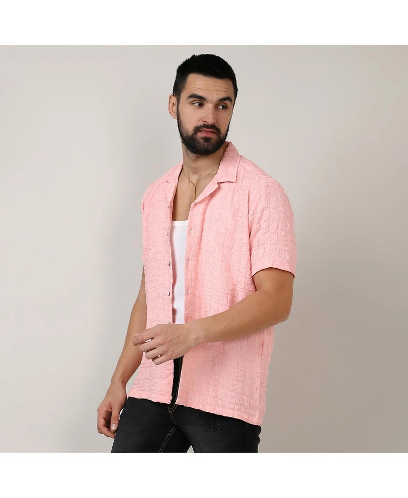 Men's Baby Pink Box-Creased Shirt