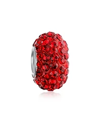 Bling Jewelry Christmas Holiday Red Green Flower Stripe Crystal Sparkle Mix Bundle Set Of Three .925 Sterling Silver Dangle Charm Bead Fits European C