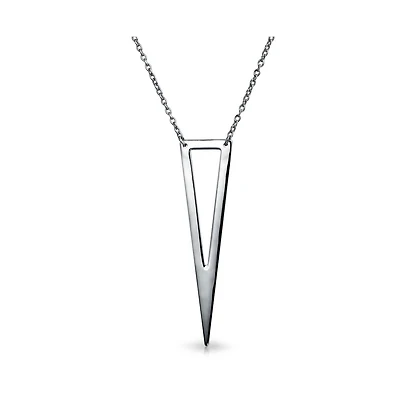 Bling Jewelry Minimalist Triangle Geometric Pendant Necklace in Sterling Silver