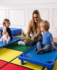 ECR4Kids Toddler Streamline Cot Size, Blue, 6-Pack