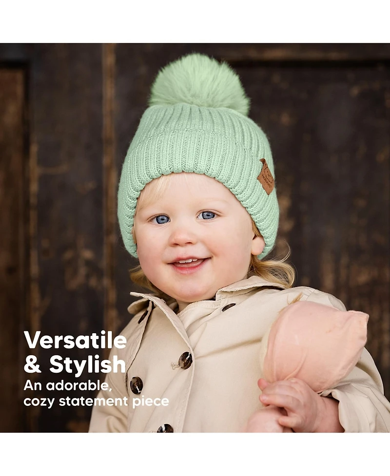KeaBabies 2pk Baby Hats, Beanies, Newborn Hats for Girls, Boys, Winter Hat, 0-6 Months Infant Hat