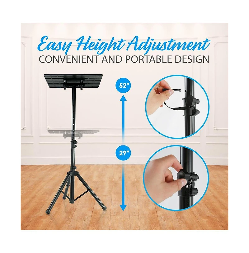 Pyle Universal Laptop Device Stand - Height Adjustable Tripod Mount (Set of 2)