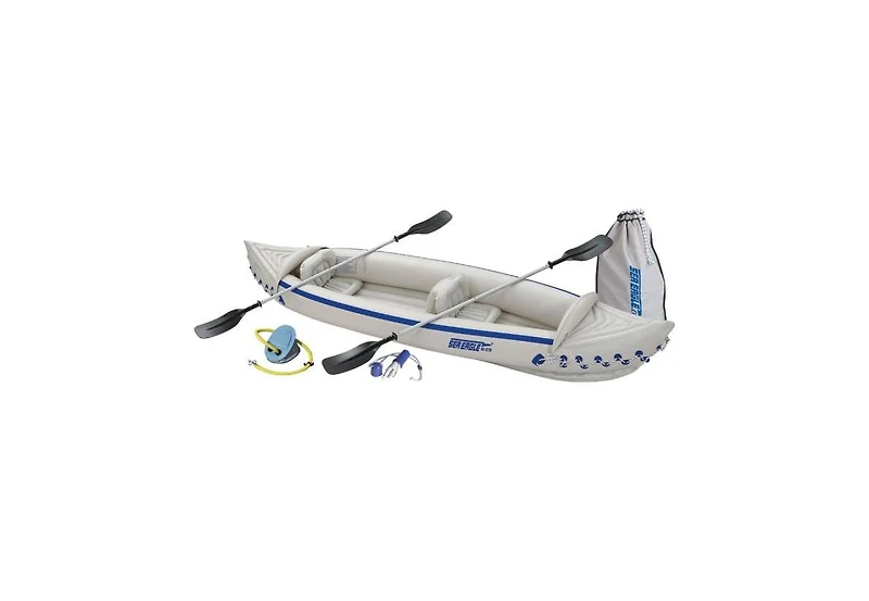 Sea Eagle 3 Person Inflatable Kayak Canoe w/ Paddles & Repair Kit (Open Box