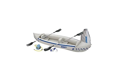 Sea Eagle 3 Person Inflatable Kayak Canoe w/ Paddles & Repair Kit (Open Box