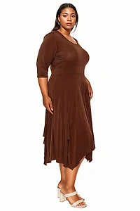 L I V D Plus Shay Handkerchief Hem Dress