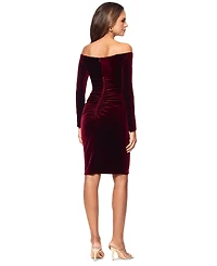 Xscape Velvet Off-The-Shoulder Sheath Dress
