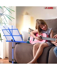5 Core Music Stand Adjustable Desktop Book Stands Portable Sheet Holder All Metal Foldable Bookstand - Mus Fld Blu