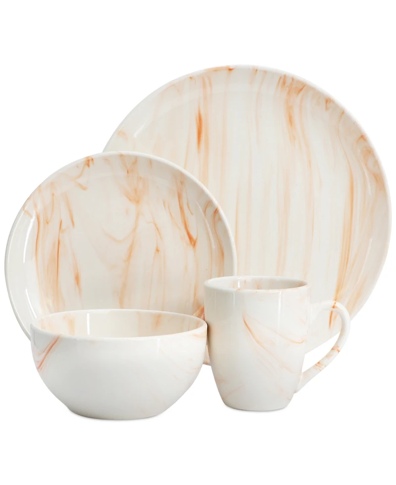 Elama Marble 16 Pc. Dinnerware Set, Service for 4