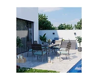 Pamapic Brown 5-Piece Pe Wicker Outdoor Dining Set with Green Cushions