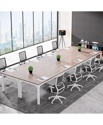 Tribesigns 78.74-Inch Conference Table Set of 4, 13FT Room Table, Large Rectangle Meeting Seminar for 12-16 Person, Long Business
