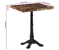 vidaXL Bistro Table 23.6"x23.6"x29.9" Solid Reclaimed Wood