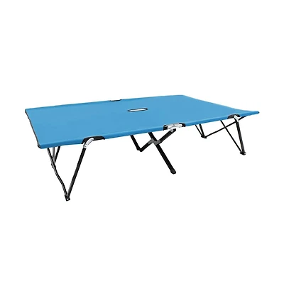 vidaXL Two Person Folding Sun Lounger Blue Steel