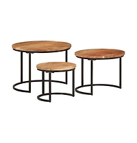 vidaXL Nesting Tables 3 pcs Solid Wood Acacia