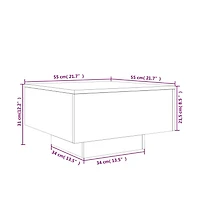 vidaXL Coffee Table Smoked Oak 21.7"x21.7"x12.2" Engineered Wood