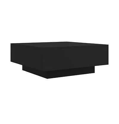 vidaXL Coffee Table with Led Lights Black 31.5"x31.5"x12.2"