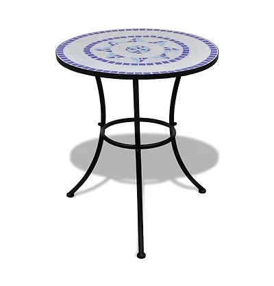 vidaXL Bistro Table Blue and White 23.6" Mosaic