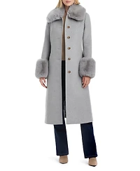 Vince Camuto Women's Single-Breasted Maxi Coat W/ Detachable Faux Fur
