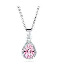 Bling Jewelry Cubic Zirconia Classic Large Cz Teardrop Solitaire Pendant Necklace .925 Sterling Silver