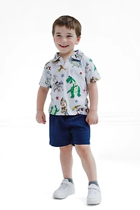 Disney Toddler Boys Polo Shirt and Twill Shorts Outfit Set to (2T - 10-12)