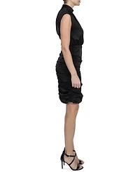 julia jordan Women's Sleeveless High-Neck Pleated Dress