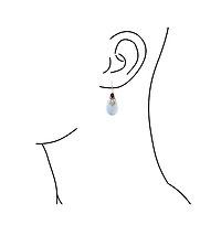 Bling Jewelry Western Style Rainbow Opalite Glass Teardrop Pear Shaped Dangle Earrings Sterling Silver Fish Hook