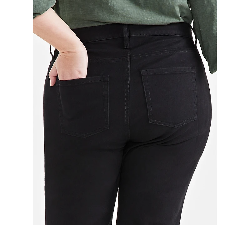 Style & Co Plus Mid-Rise Curvy-Fit Cropped Jeans, Exclusively at Macy's