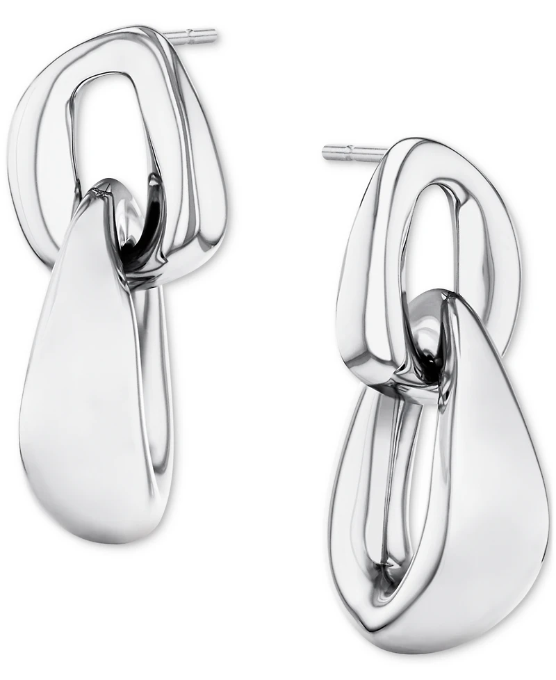 Calvin Klein Stainless Steel Chunky Link Drop Earrings
