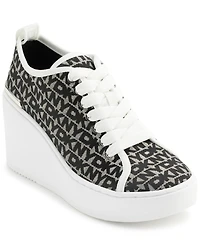 Dkny Women's Byla Lace Up Wedge Sneakers