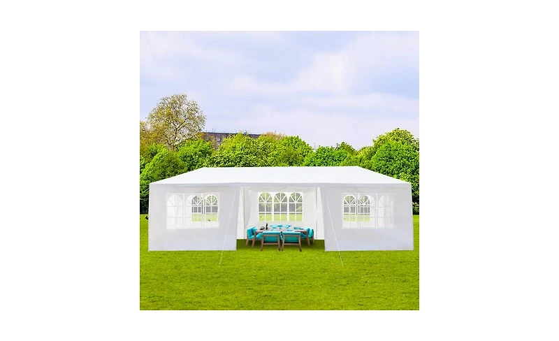 Slickblue 39m 7-Sided Iron Pergola with Pe Cloth and Spiral Pipe Design for Outdoor Spaces