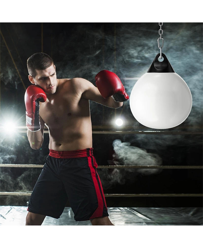 21 Inch Water Punching Bag with Adjustable Metal Chain-White