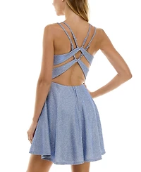 City Studios Juniors' Metallic Fit & Flare Dress