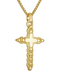 Bulova Diamond (1/2 ct. t.w.) Link Cross Pendant 26" Necklace in 14k Gold