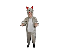 Dress Up America Grey Plush Wolf Jumpsuit Costume - Toddlers Boys & Girls