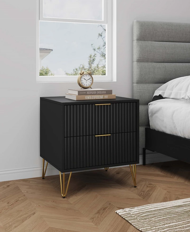 Manhattan Comfort Dumbo 2-Drawer Modern Nightstand